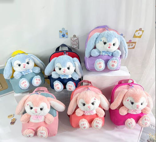 Colorful Bunny Plush Kids Backpack