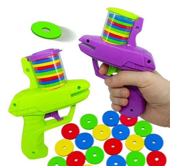 Colorful Disc Launcher – Flying Target Toy for Kids – Bright Box Bundles