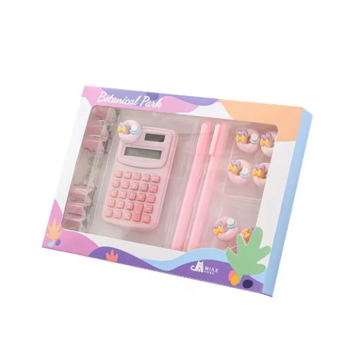 Botanical Park Stationery Gift Set – Cute Calculator & Desk Essentials Kit