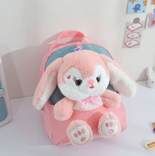 Colorful Bunny Plush Kids Backpack