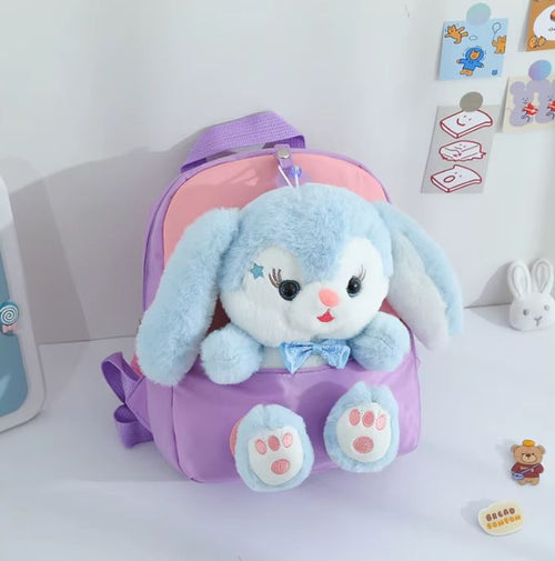 Colorful Bunny Plush Kids Backpack