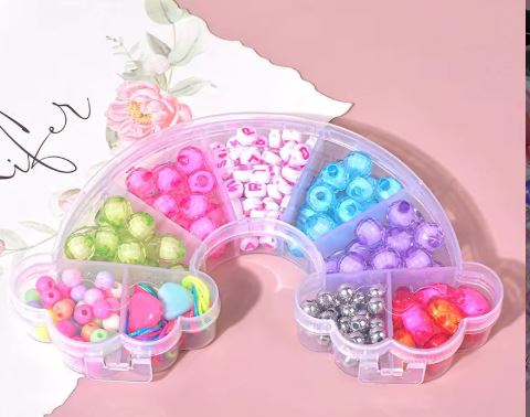 DIY Bead Jewelry Kit – Unicorn, Mermaid, Butterfly & Bunny Shaped Bead Sets for Kids