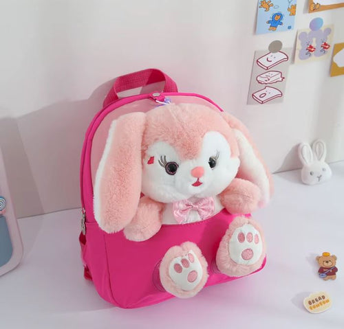 Colorful Bunny Plush Kids Backpack