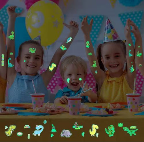 Glow-in-the-Dark Tattoos & Stickers – 2 Sheets for $1 Random Mix!
