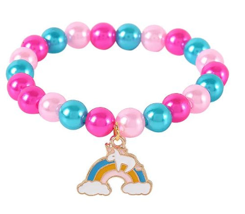 Unicorn & Rainbow Beaded Bracelets – Magical Charm Jewelry for Kids- $.99/EA!
