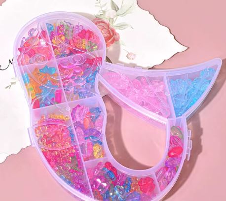 DIY Bead Jewelry Kit – Unicorn, Mermaid, Butterfly & Bunny Shaped Bead Sets for Kids