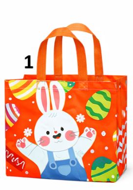 Reusable Easter Basket Gift Bag – Colorful Bunny & Egg Tote Bag for Kids (Random Design)