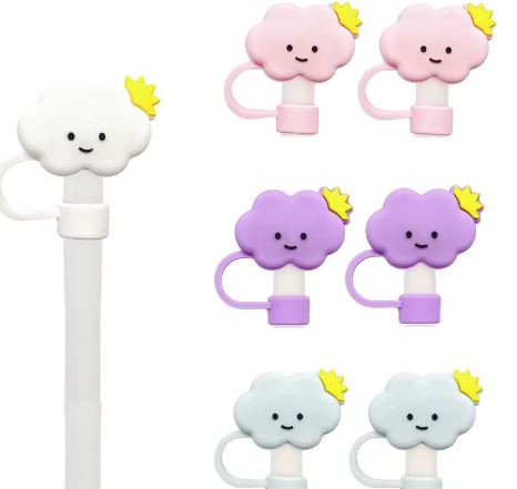 Assorted Straw Toppers – Cute Reusable Silicone Straw Charms (Random Design) $.89/EA