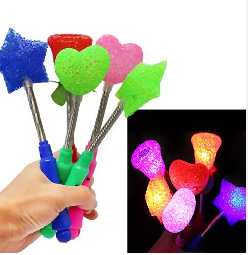 Light-Up Heart & Star Wands – Random Design Glow Toys